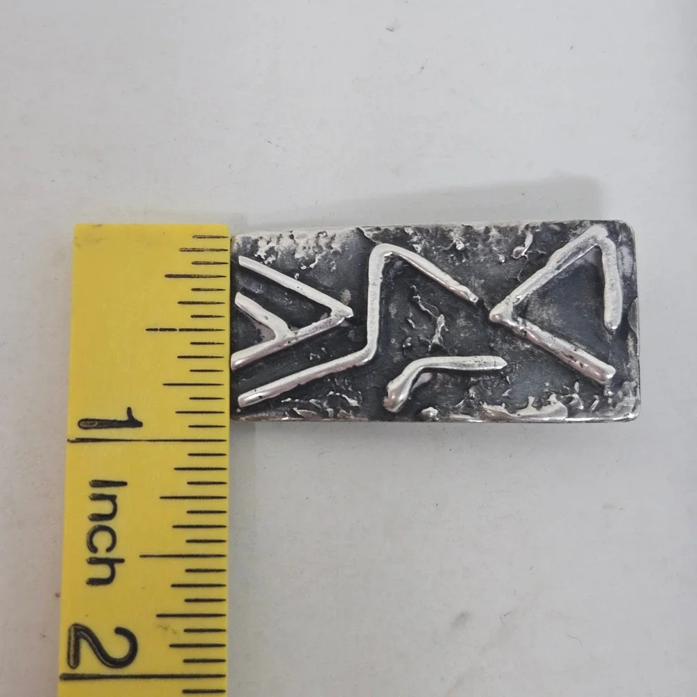 K. Pfeffermann Sterling Silver Brutalist‎ Brooch Pendant Israel Modernist 15.5g